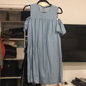 Zara chambray dress with shirts
